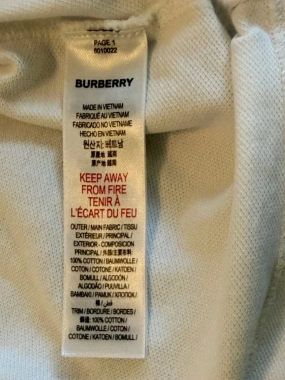 Authentic Burberry Mini Jeff Paneled Polo Shirt White Youth 14 - Picture 4 of 4